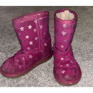 UGG Classic Boots Short Toddler 13‎ Hot Pink Stars Shearling